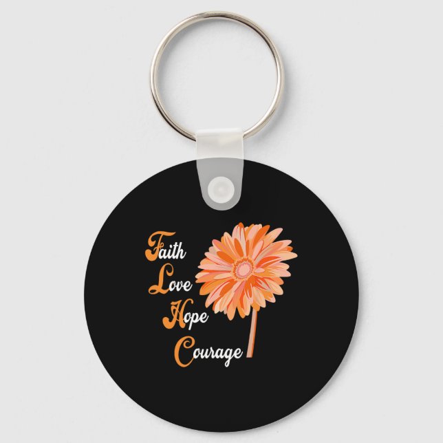 Faith Love Hope Courage Aml Leukaemia Awareness 1 Keychain (Front)