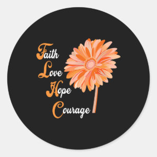 Faith Love Hope Courage Aml Leukaemia Awareness  Classic Round Sticker