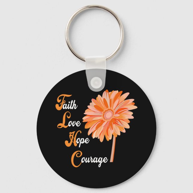 Faith Love Hope Courage Aml Leukaemia Awareness  Keychain (Front)