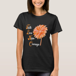 Faith Love Hope Courage Aml Leukaemia Awareness T-Shirt