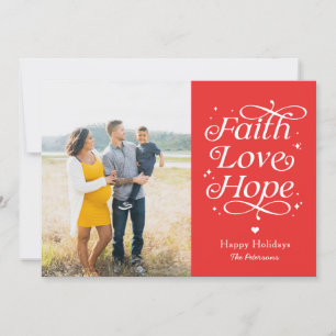 Faith Love Hope EDITABLE COULEUR Carte photo de va