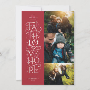 Faith Love Hope Multi Photo Holiday Card
