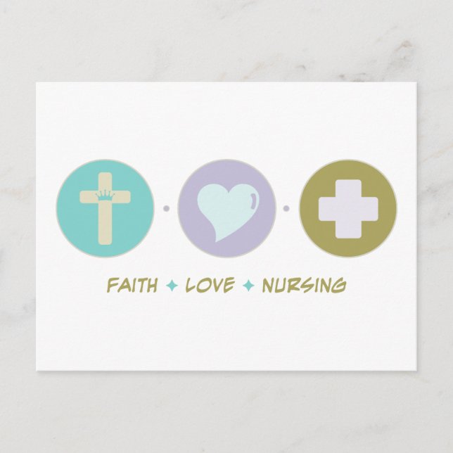Faith Love Nursing Postcard (Front)