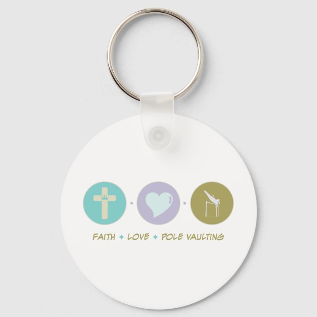 Faith Love Pole Vaulting Keychain (Front)
