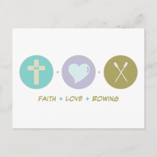 Faith Love Rowing Postcard
