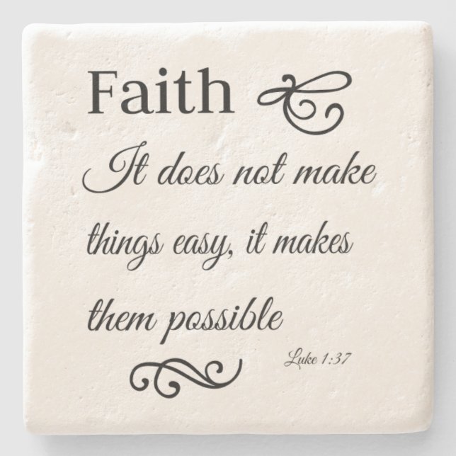 Faith Luke 137 Housewarming Gift Stone Coaster (Front)