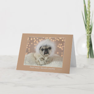 Faith Makes Miracles Possible  Pug Holiday Card