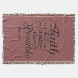 Faith Makes Possible - black Throw Blanket