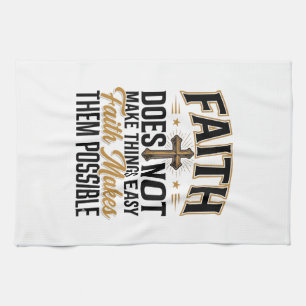 Faith Makes Them Possible Christian Typography Des Kitchen Towel