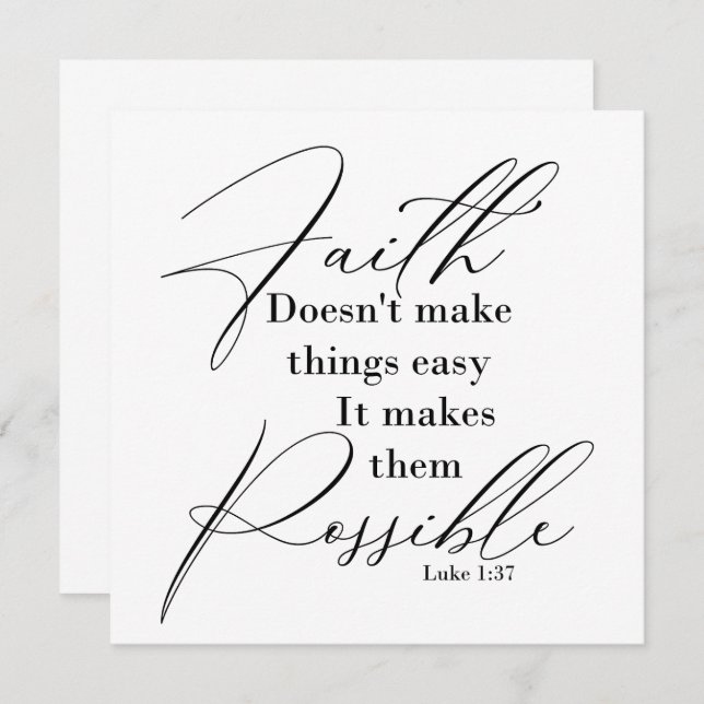 Faith makes things possible card (Front/Back)