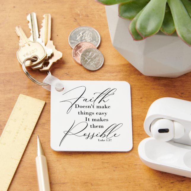 Faith makes things possible monogram keychain (Desk)