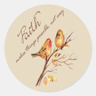 Faith makes things Possible not easy Inspirational Classic Round Sticker