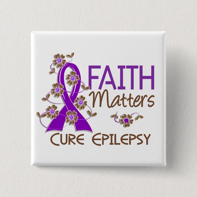 Faith Matters 3 Epilepsy 2 Inch Square Button (Front)