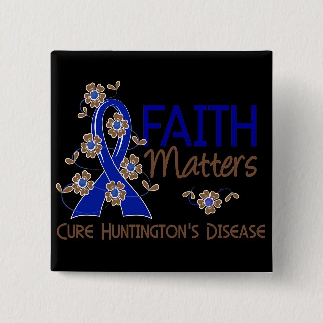 Faith Matters 3 Huntington's Disease 2 Inch Square Button (Front)
