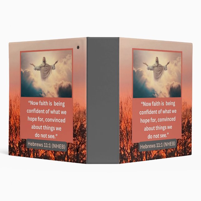 Faith Message - Bible Verse - Hebrews 11-1 - 2" - Binder (Background)