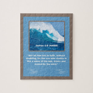 Faith Message - Bible Verse - James 1:6 - 8 x 10 - Jigsaw Puzzle