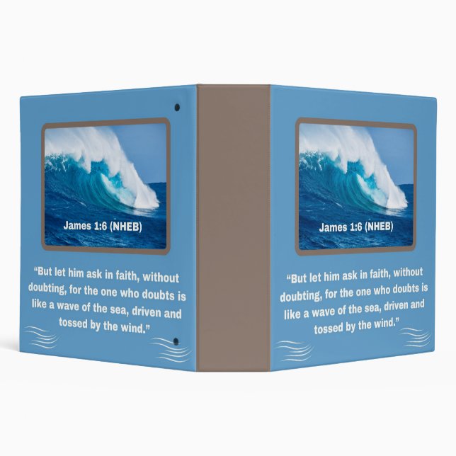 Faith Message - Bible Verse - James 1:6 -  Binder (Background)