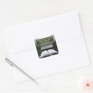 Faith Message - Bible Verse - Romans 10-17 - Square Sticker