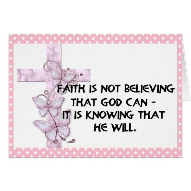 Faith Message Christian Greeting Card (Front Horizontal)