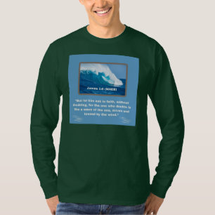 Faith Message - James 1-6 - Long Sleeve Dark Green T-Shirt