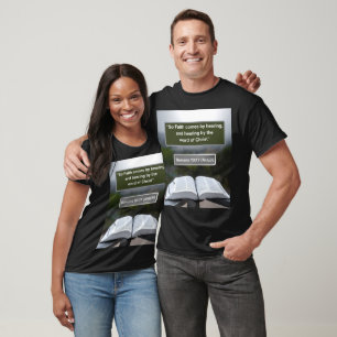 Faith Message - Romans 10-17 - Short Sleeve Black  T-Shirt