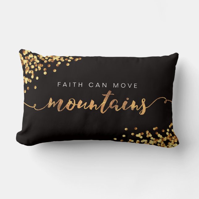 Faith Moves Mountains/Just Believe Golden Pillow (Front)