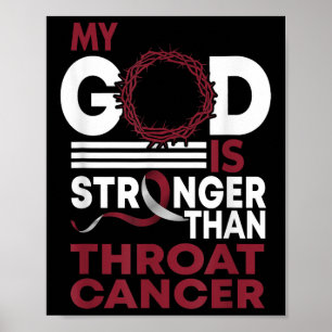Faith My God Is Stronger Than Throat Cancer Awaren Poster