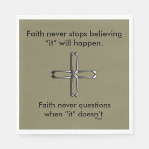 Faith Never Napkins w/Steel Cross