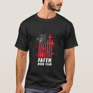 Faith Of Fear American Flag Cross Priest T-Shirt