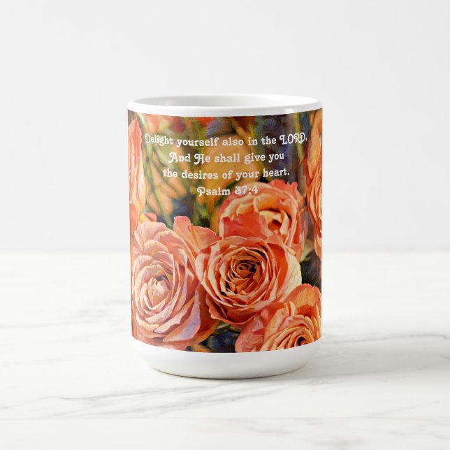 Faith Orange Roses Delight and Scripture Coffee Mug (Center)