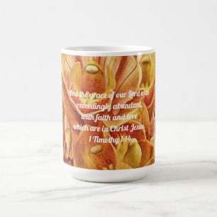 Faith Orchid Flowers and Scripture Mug
