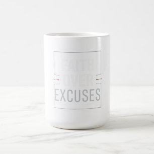 Faith Over Excuses Gym Motivation – Christian Disc Magic Mug