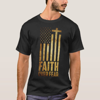 Faith Over Fear American Flag Christian Vintage T-Shirt