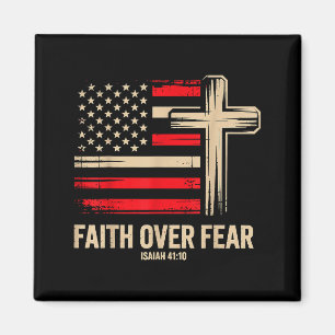 Faith Over Fear American Flag Magnet