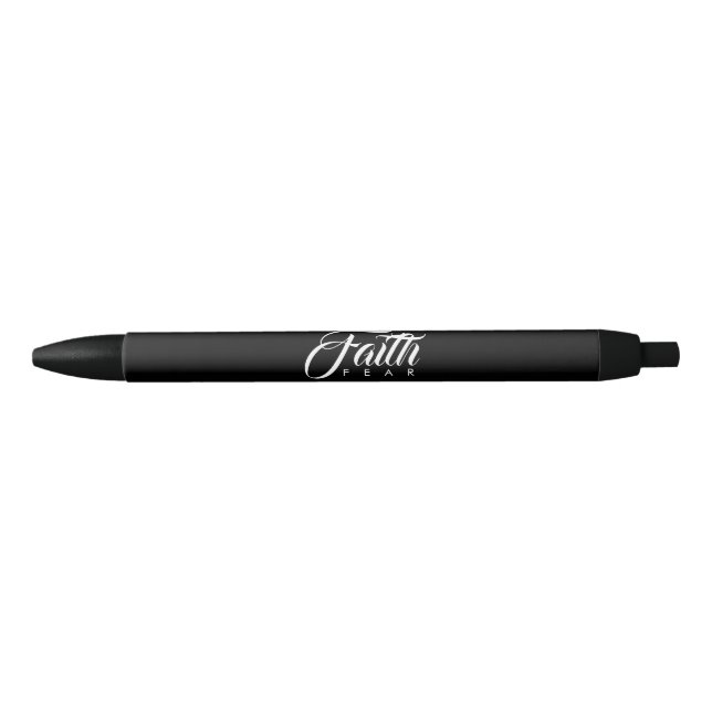 Faith Over Fear Black Black Ink Pen (Front)