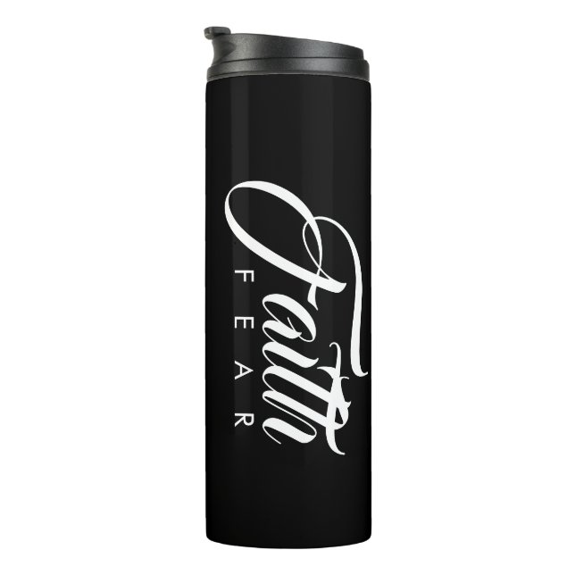 Faith Over Fear Black Thermal Tumbler (Rotated Right)