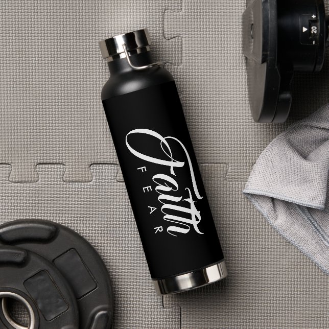 Faith Over Fear Black Water Bottle (Gym)