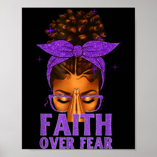 Faith Over Fear Black Women Afro Christian African Poster