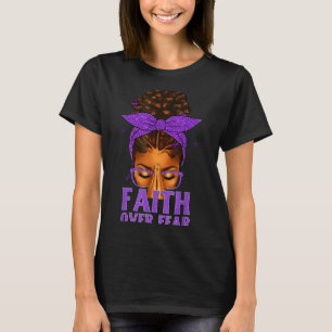 Faith Over Fear Black Women Afro Christian African T-Shirt