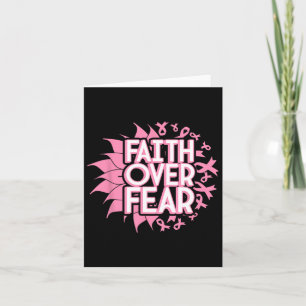 Faith Over Fear Breast Cancer Awareness Christian  Card