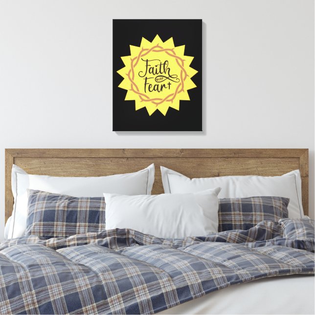 faith over fear canvas print (Insitu(Bedroom))