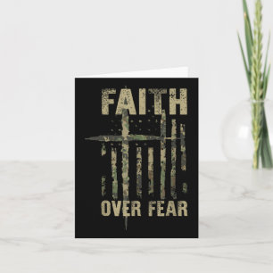 Faith Over Fear Christian America Pride Us Flag Pa Card