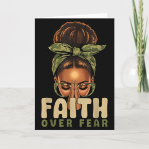 Faith Over Fear Christian Camo African American Af Card