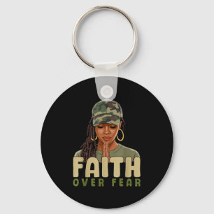 Faith Over Fear Christian Camo African American Af Keychain