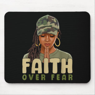 Faith Over Fear Christian Camo African American Af Mouse Pad