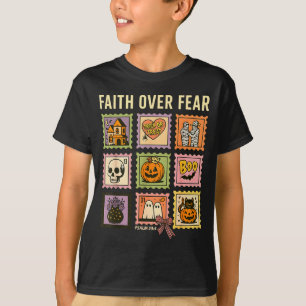 Faith Over Fear Christian Halloween Stamp Believer T-Shirt