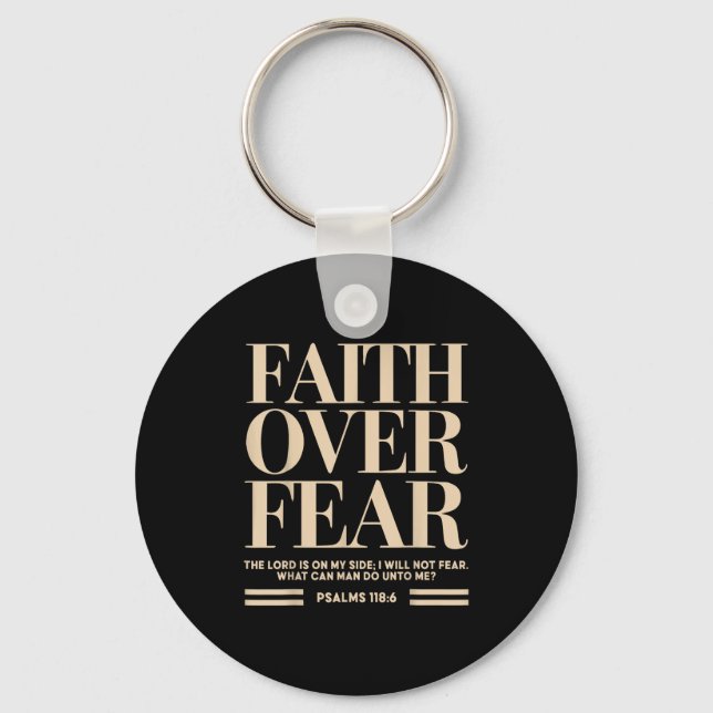 Faith Over Fear Christian Jesus Toddler God Son Si Keychain (Front)