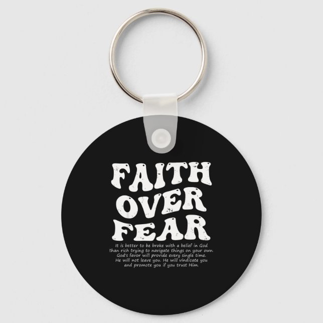 Faith Over Fear Christian  Keychain (Front)