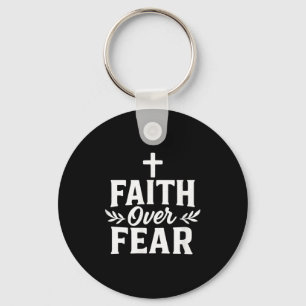 Faith Over Fear Christian Motivational Bible Verse Keychain