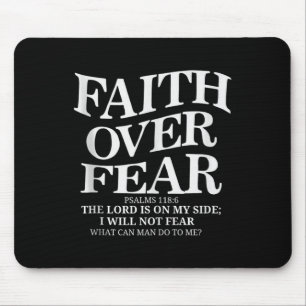 Faith Over Fear Christian (on Back) Inspirational Mouse Pad